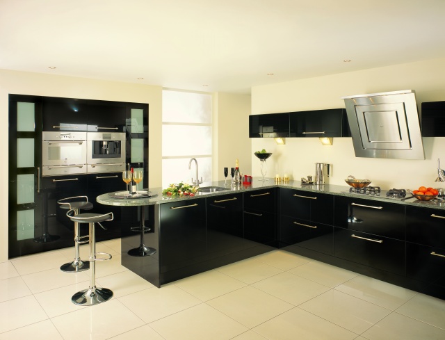 Prem High Gloss Black Kitchen